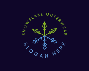 Eco Plant Snowflake logo design