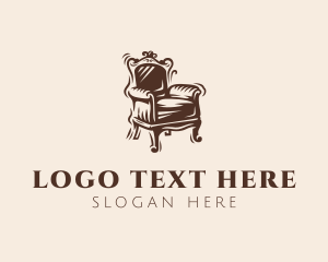 Antique Shop - Rustic Victorian Chair logo design