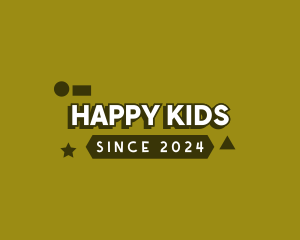 Kiddie Playful Shape Text logo design