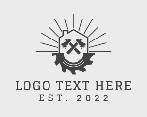 Log - House Axe Circular Saw logo design