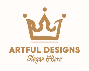 Brown Royal Crown Paint  logo design