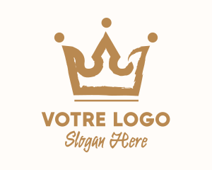 Luxurious - Brown Royal Crown Paint logo design