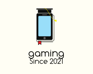 Library - Online Mobile Learning logo design