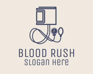 Minimalist Blood Pressure Cuff logo design