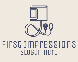 Minimalist Blood Pressure Cuff logo design