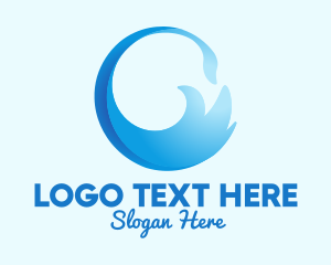 Sea Waves - Blue Surf Wave logo design