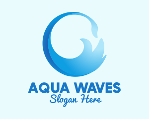 Blue Surf Wave  logo design