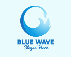 Blue Surf Wave  logo design