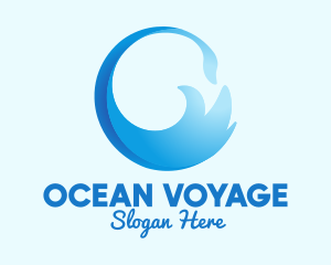 Blue Surf Wave  logo design