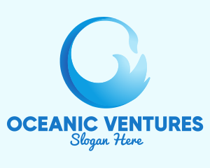 Blue Surf Wave  logo design