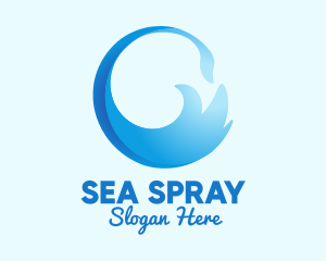 Blue Surf Wave  logo design