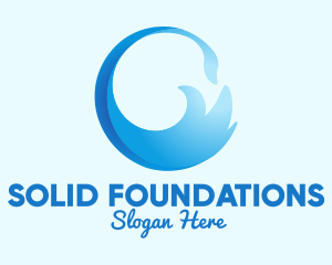 Liquid - Blue Surf Wave logo design