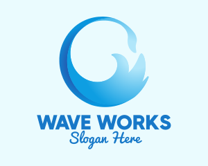 Blue Surf Wave  logo design