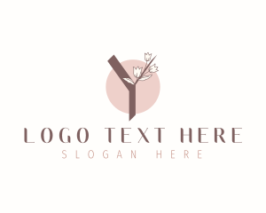 Natural - Natural Tulip Floral Letter Y logo design