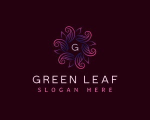 Leaves floral Spa logo design