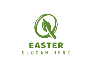 Vegan - Green Leaf Q logo design