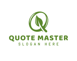 Green Leaf Q logo design