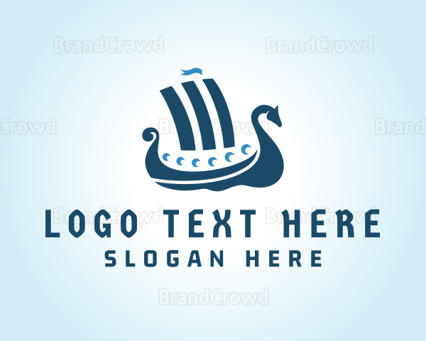 Norse Viking Ship Logo