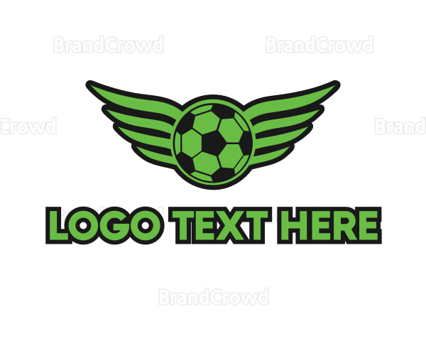 Soccer Ball Wings Logo