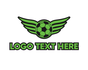 Football - Soccer Ball Wings logo design