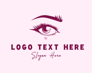 Microblading - Woman Eyelashes Cosmetic logo design