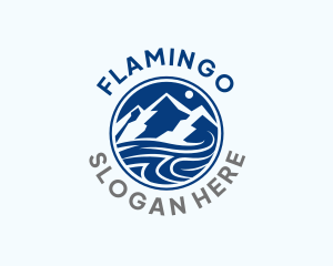 Hiking - Summit Mountain Circle logo design