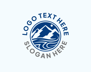 Skiing - Summit Mountain Circle logo design