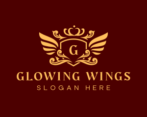 Wing Crown Crest logo design