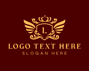 Decorative - Wing Crown Crest logo design