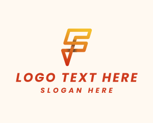 App - Digital Modern Letter F logo design