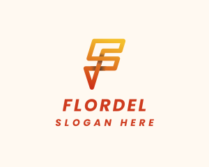 Digital Modern Letter F logo design