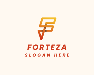 Digital Modern Letter F logo design