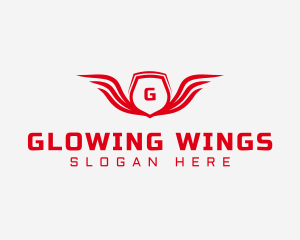 Winged Shield Crest logo design