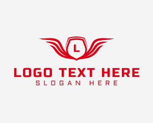 Automobile - Winged Shield Crest logo design