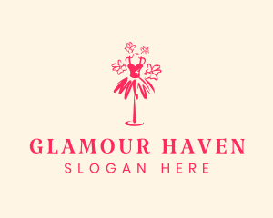 Feminine Flower Dress logo design