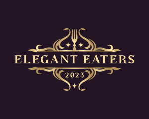 Elegant Fork Utensil logo design