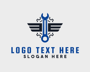 Repair Shop - Industrial Automotive Wrench logo design
