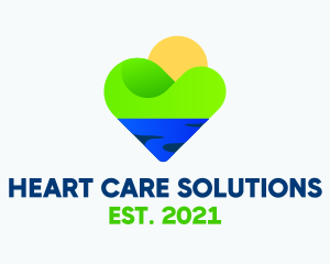 Heart Landscape Island logo design