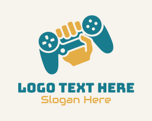 Gaming Cafe - Gamer Hand Controller logo design