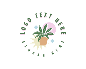 Houseplant - Pastel Garden Plant logo design