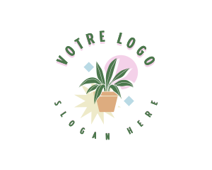 Houseplant - Pastel Garden Plant logo design