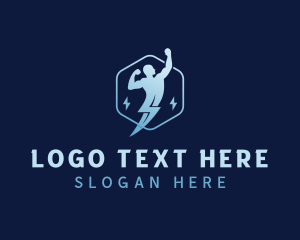 Hexagon - Lightning Human Power logo design