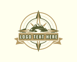 Tourist - Mountain Compass Adventure logo design