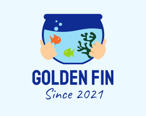 Goldfish - Fish Bowl Aquarium logo design