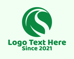 Nature - Green Leaf Badge logo design