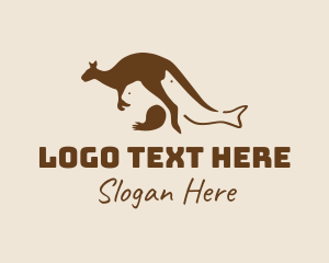 Wallaby - Australia Wild Animals logo design
