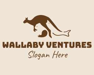 Wallaby - Australia Wild Animals logo design