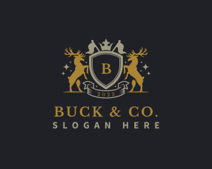 Buck - Royal Buck Deer Flag logo design
