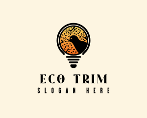 Eco Light Bulb Bird logo design