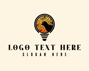 Think - Eco Light Bulb Bird logo design